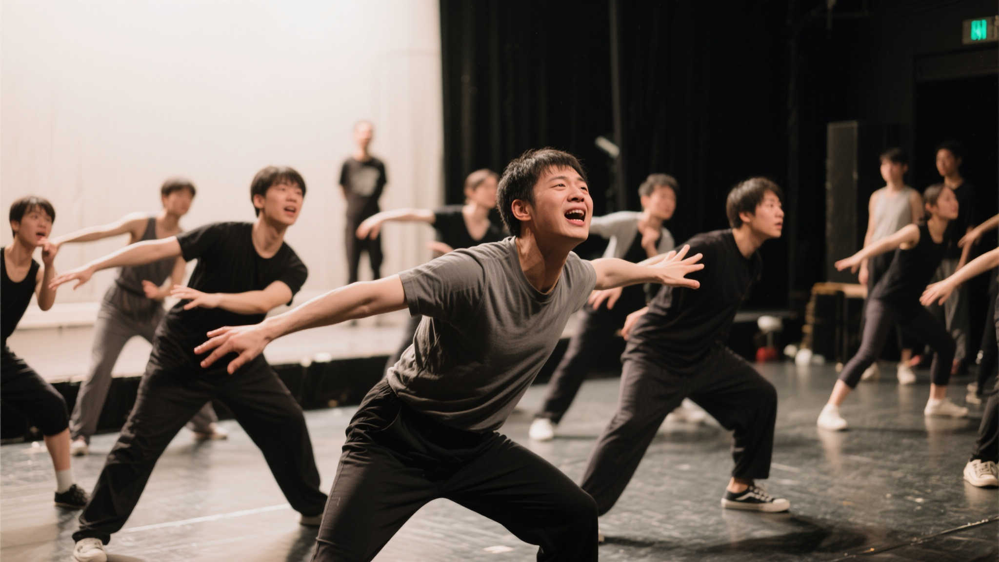小钰分享照片:谁能想到表演课还是运动锻炼的一部分!